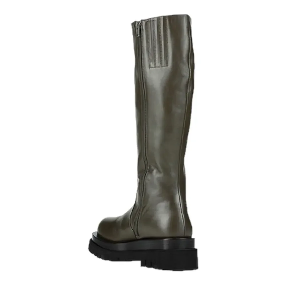 Jeffrey Campbell Tanked Knee High Lug Sole Dark Green Platform Boots Size 8.5